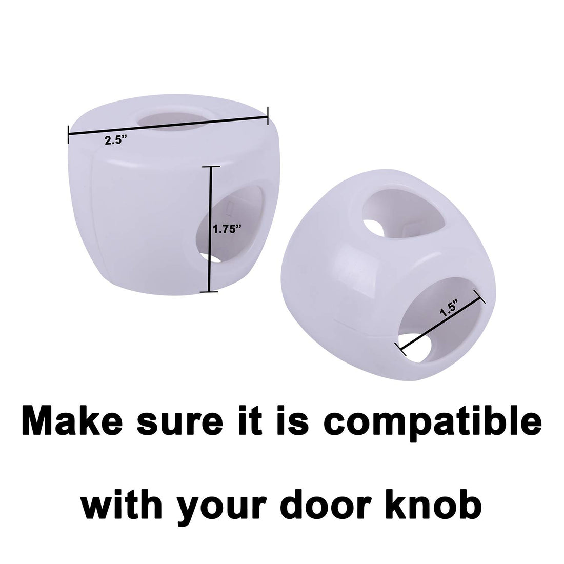 Door Knob Child Proof Covers - Baby Doors Lock - Knobs Safety for Kids, Toddler - Childproof Doorknob Cover Locks Handle and Protects Kid - Smart Babyproof Design - Easy Adult Use - Pack of 4