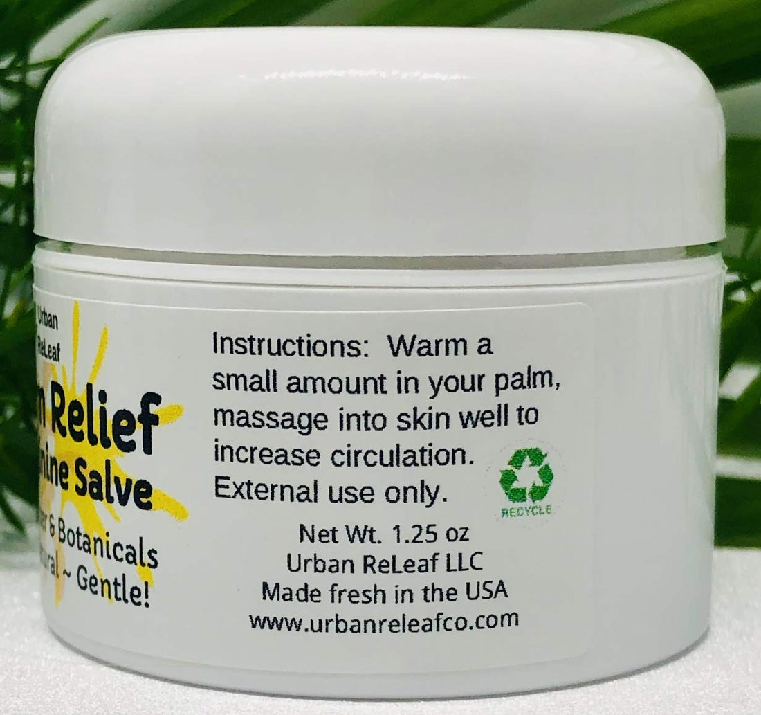 Urban ReLeaf Warm Relief L-Arginine Salve ! Shea Butter & Botanicals, 100% Natural. Gentle Circulation Warming Massage Cream.