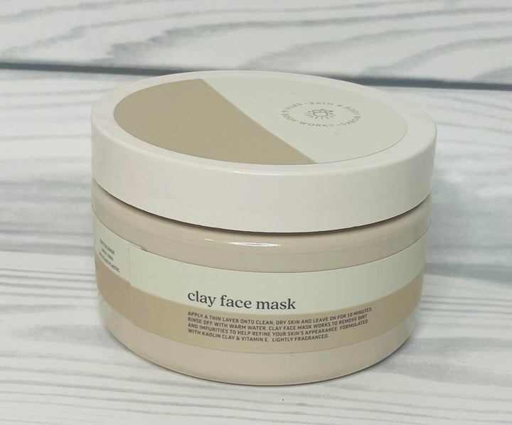 Bath and Body Works Face Clay Face Mask With Kaolin Clay, Bentonite Clay, and Vitamin E, 6.5 oz