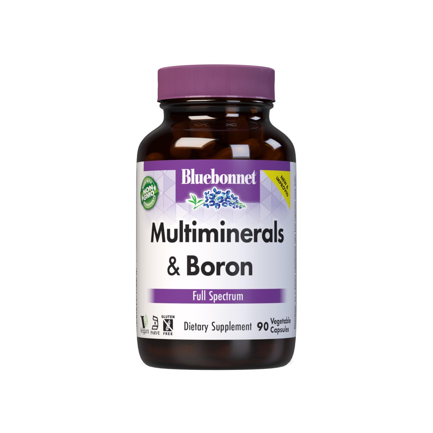 BlueBonnet Multi Minerals Plus Boron Vegetarian Capsules, 90 Count (743715002104)