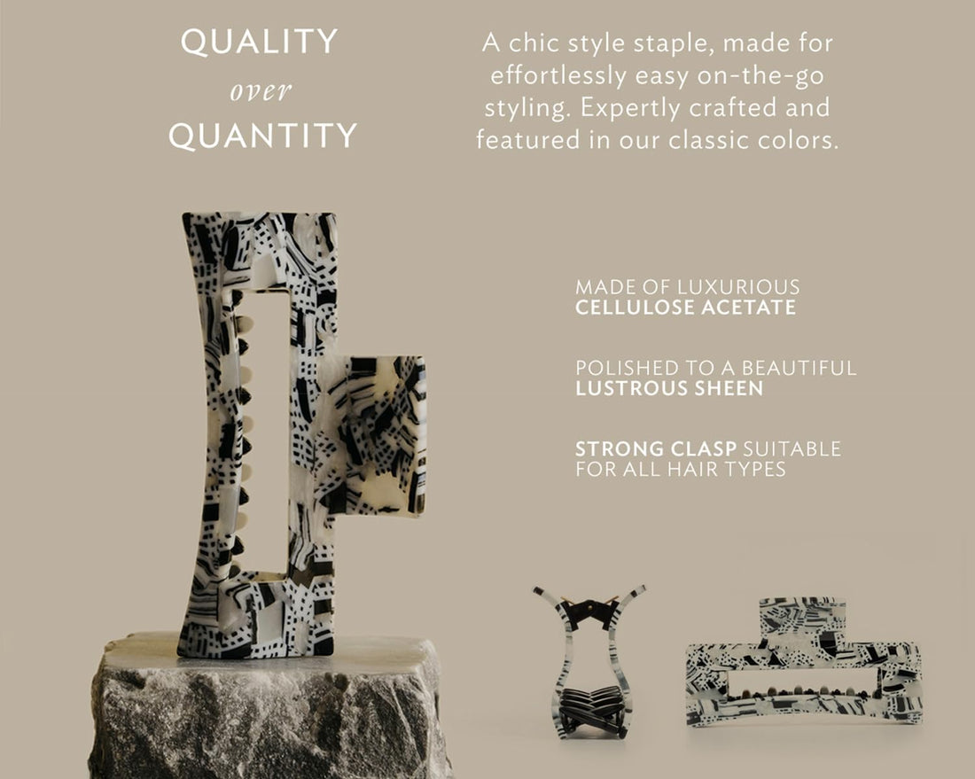 France Luxe Large Cutout Rectangle Jaw - Opera Silver