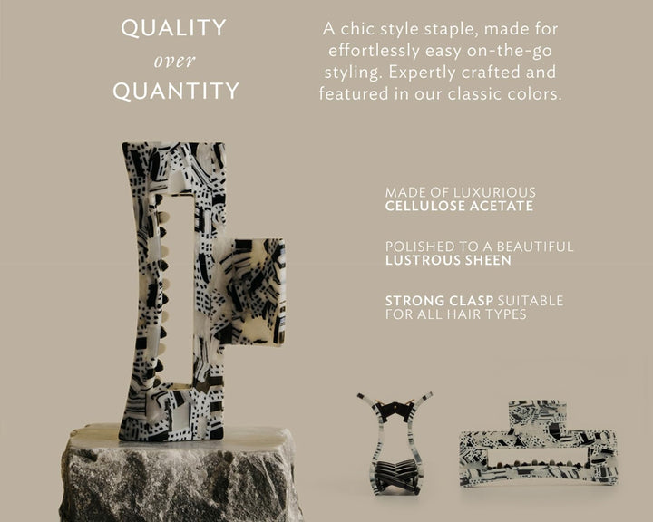 Onyx : France Luxe Cutout Rectangle Jaw - Onyx