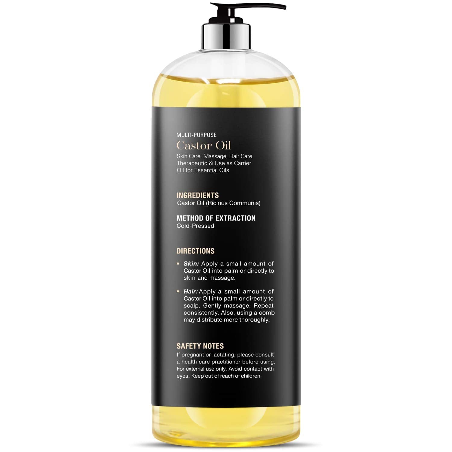 Majestic Pure Castor Oil, Hair Wonder Oil with Numerous Skin Benefits, 16 Oz