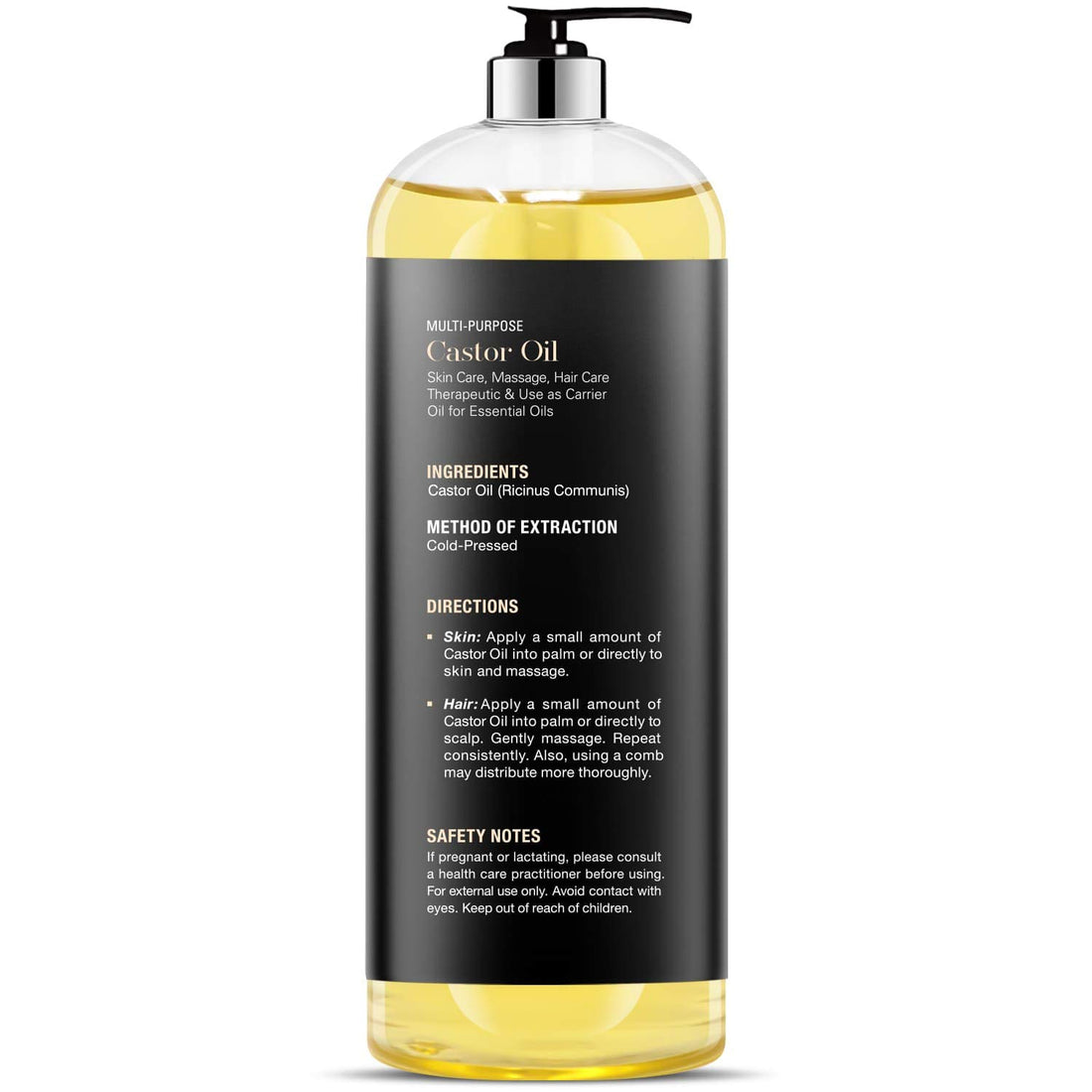 Majestic Pure Castor Oil, Hair Wonder Oil with Numerous Skin Benefits, 16 Oz