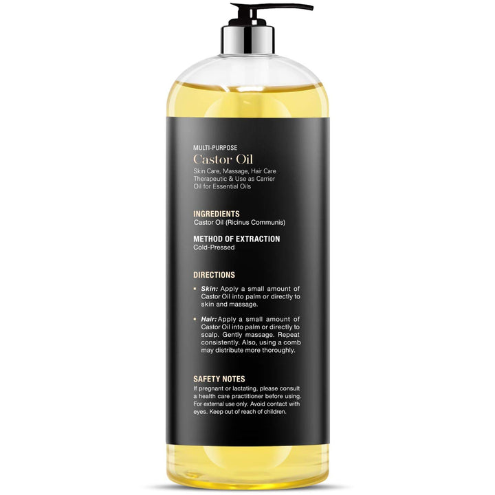 Majestic Pure Castor Oil, Hair Wonder Oil with Numerous Skin Benefits, 16 Oz