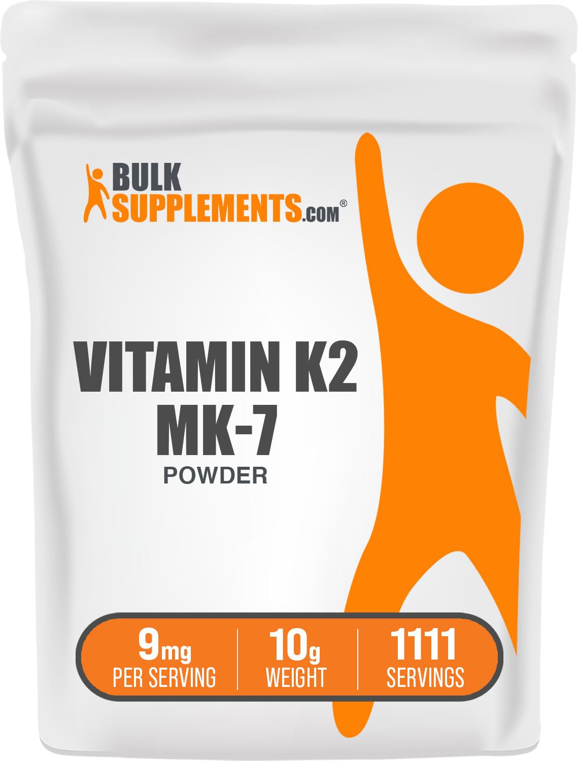 BulkSupplements.com Vitamin K2 Powder - Vitamin K2 MK-7, as Menaquinone Powder - K2 Vitamin Supplement for Wellness, Gluten Free, 9mg per Serving, 10g (0.35 oz) (Pack of 1)