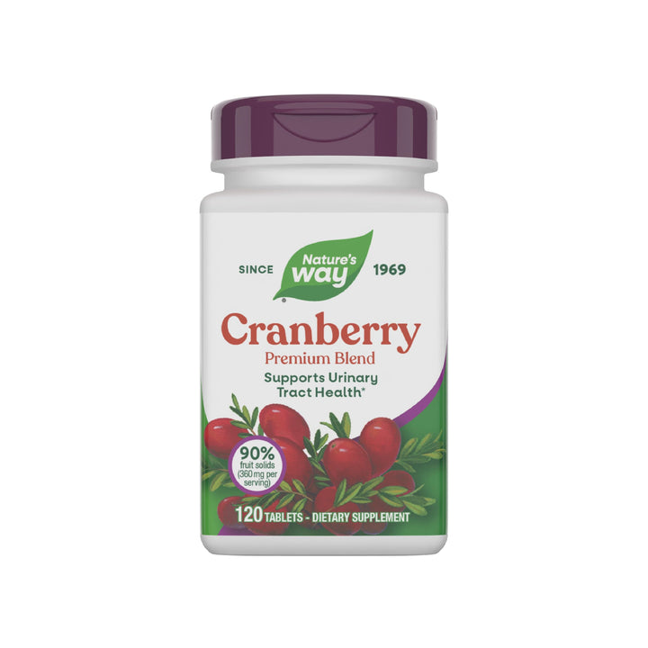 Nature's Way Cranberry Premium Blend, Supports Urinary Tract Health*, With Vitamin C, For Men & Women, No Gluten, 120 Tablets (Packaging May Vary)