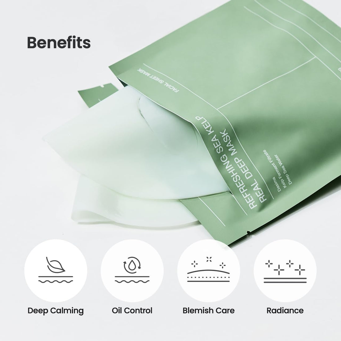 BIODANCE Refreshing Sea kelp Real Deep Mask, Overnight Hydrogel Mask, Calming, Oil & Sebum Control, Blemish Care 1.19oz(34g) x 4ea