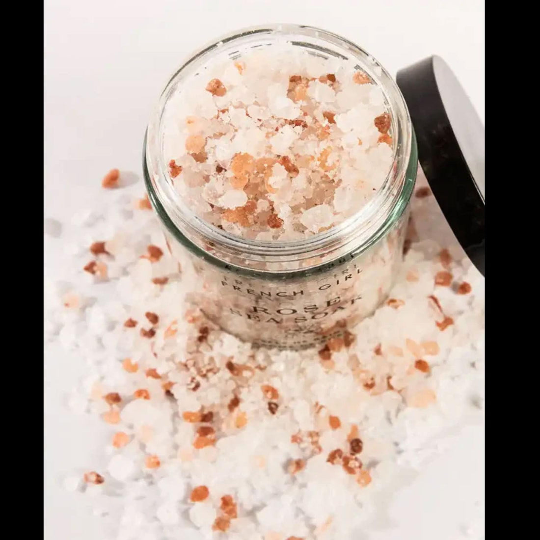 French Girl Rose Bath Salts - Soothing Epsom Salt for Soaking, Aromatherapeutic Blend of Dead Sea Salt for Sore Muscles, Detoxing, and Relaxation, Clean, Vegan & Cruelty-Free, 10oz