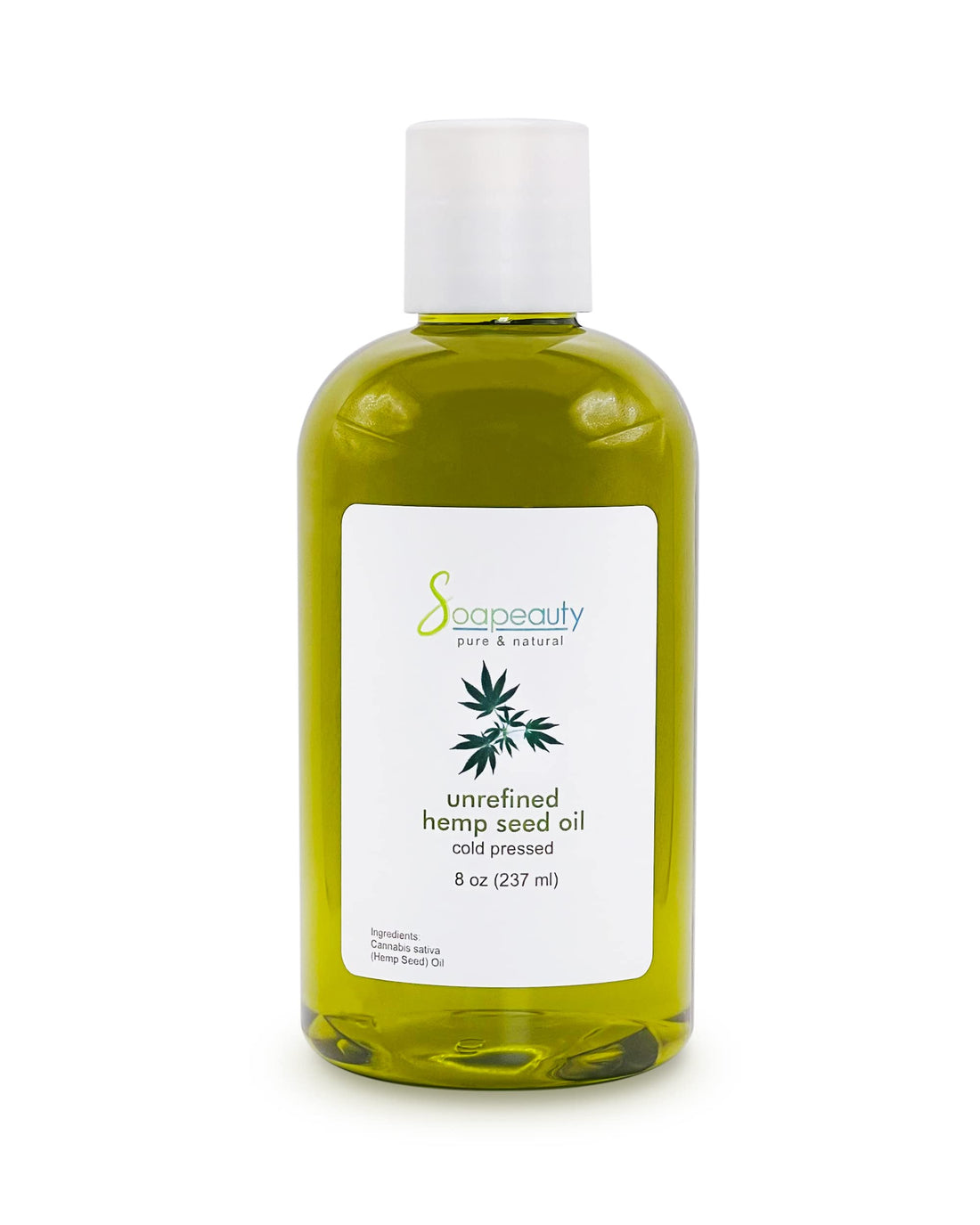 Soapeauty Hemp Seed Oil Unrefined Cold Pressed | Massage & Body Oil | for Skin, Face, Hair, and Soap Making | Carrier for Essential Oils | Rich in Omega Fatty Acids – 8 Fl Oz