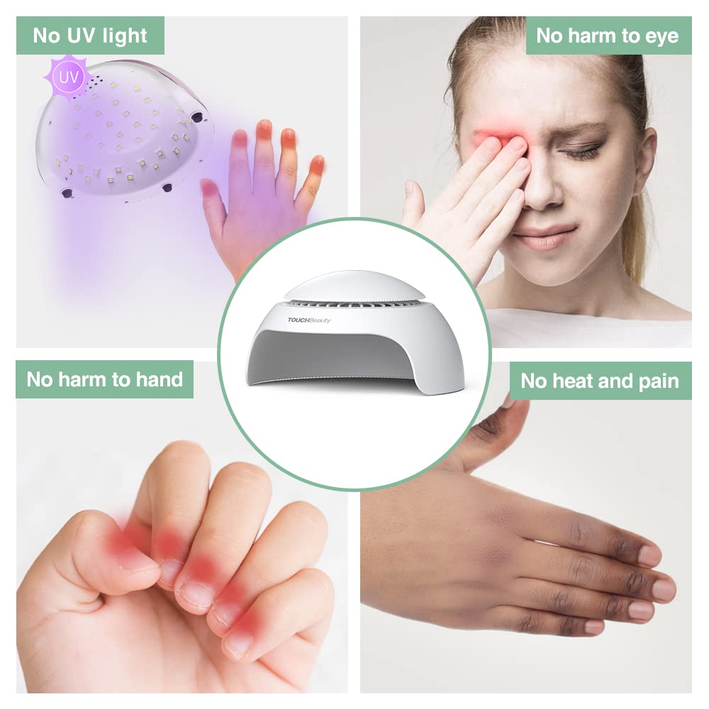 Nail Dryer for Kids Teens Beginners: Safe Nail Dryer for Regular Polish with Fan & Light Battery Powered - Non-Hands Tanned Version