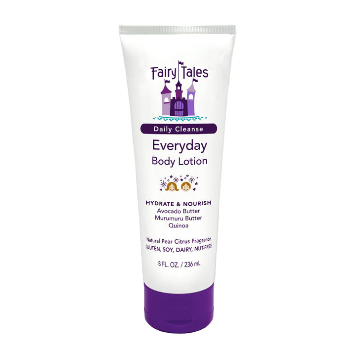 Fairy Tales Daily Cleanse Everyday Hydrating Kids Lotion with Aloe, Nourishing Body Lotion for Girls & Boys, Hydrate Dry and Sensitive Skin with Avocado and Murumuru Butter - 8 oz.