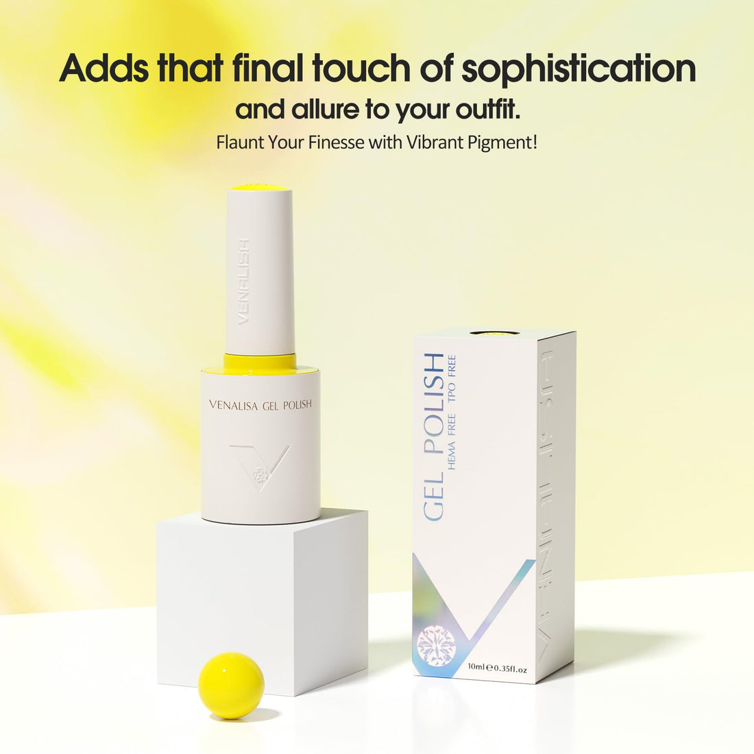 VENALISA Yellow Gel Nail Polish, 1 Pcs Bright Neon Yellow Gel Polish Color High Gloss Soak Off U V Nail Manicure Salon and DIY at Home Gifts for Women