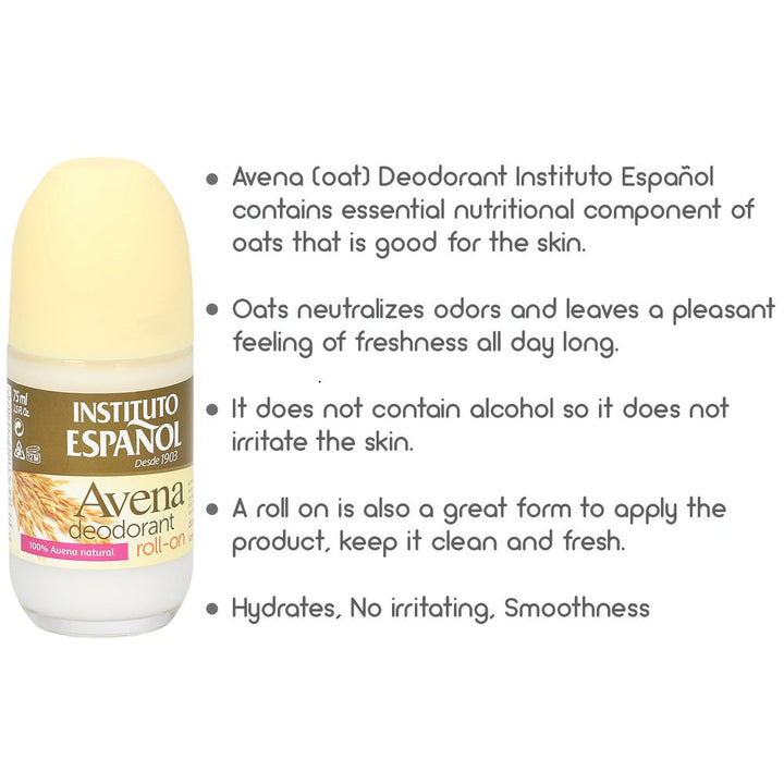 Avena Oat Roll On Deodorant Soft Fresh Neutralizes Odors All Day No Irritation