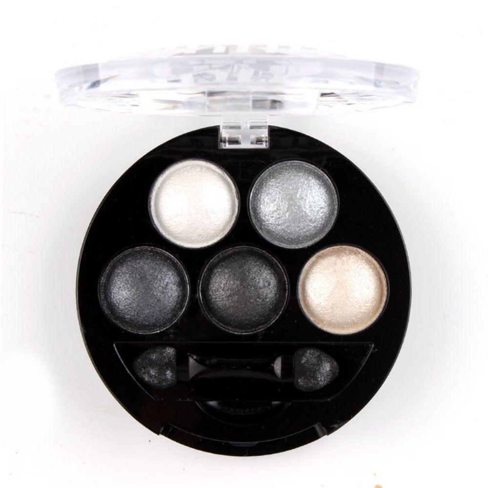 Mallofusa 5 Colors Eye Shadow Powder Metallic Shimmer Eyeshadow Palette (Galaxy Silver) 4.7oz by Mallofusa