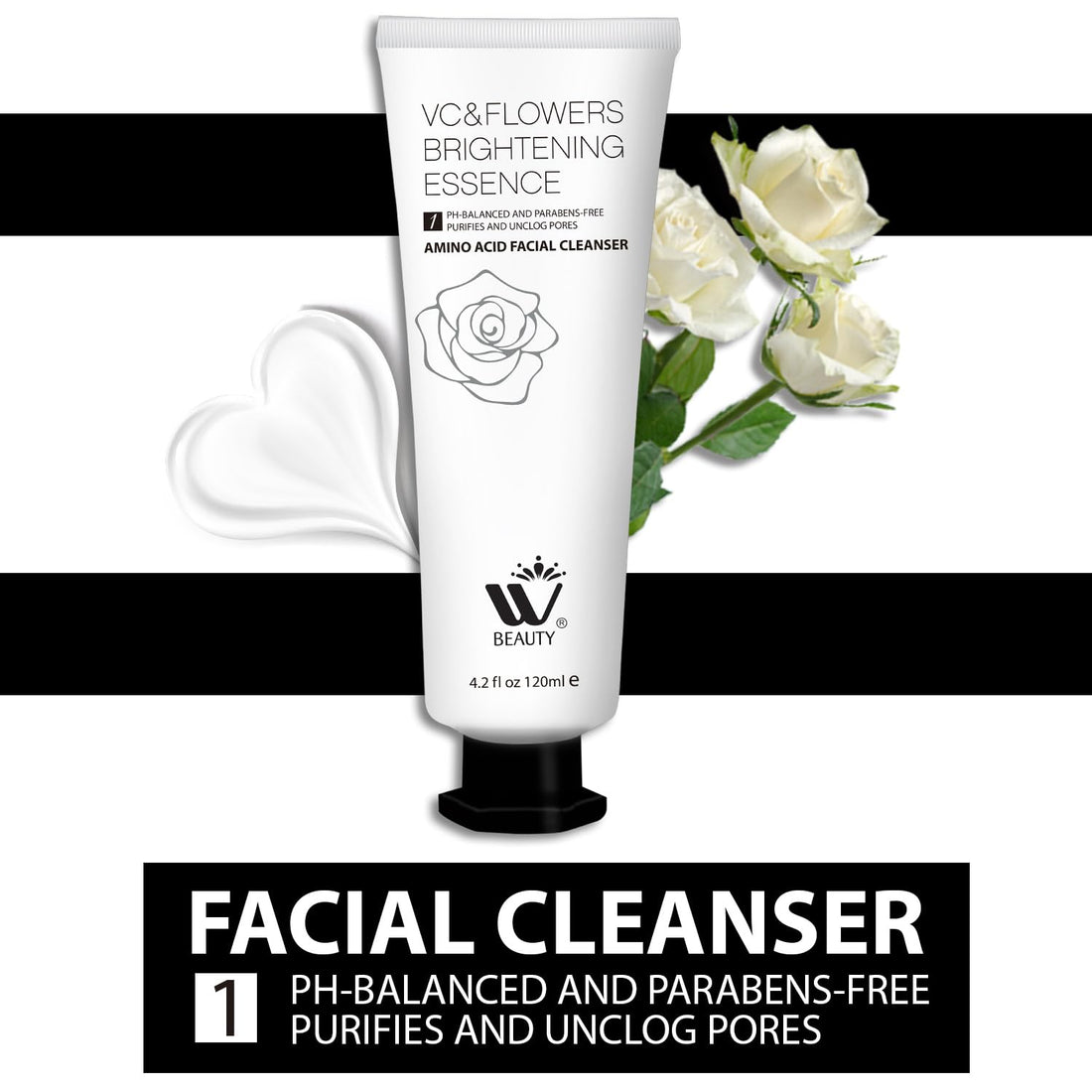 WBM Care Anti Aging Facial Cleanser With Natural Extracts - Gentle Anti Aging Face Cleanser Fill Deep Wrinkles & Brighten Complexion,All Skin Types - 4.2 oz