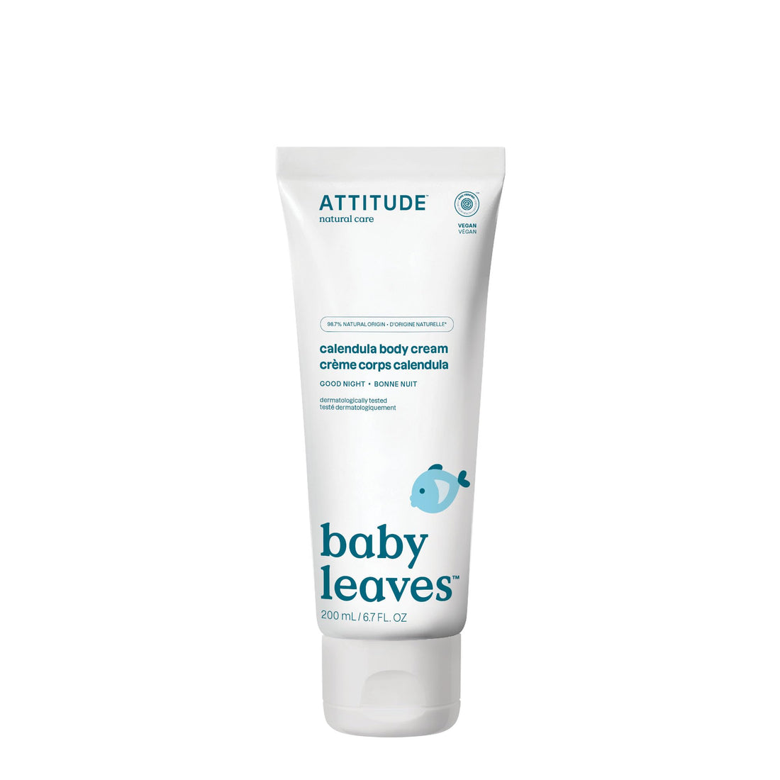 ATTITUDE Natural Baby Calendula Body Cream, EWG Verified, Hypoallergenic and Dermatologist Tested, Almond Milk, 6.7 Fl Oz