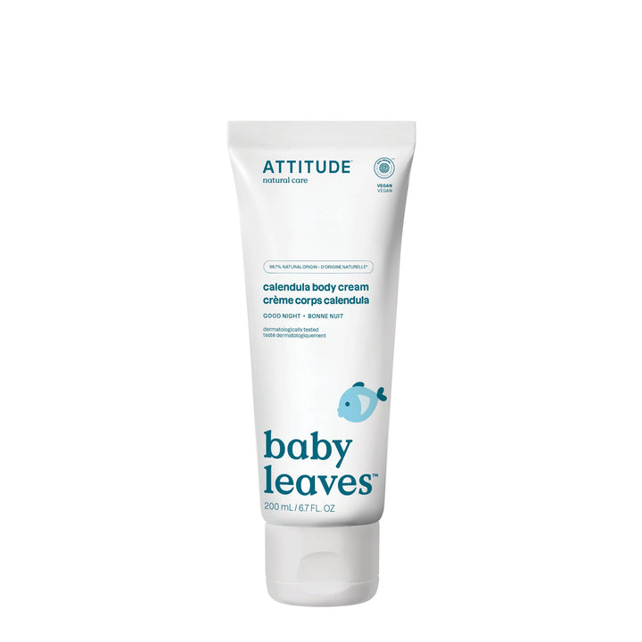 ATTITUDE Natural Baby Calendula Body Cream, EWG Verified, Hypoallergenic and Dermatologist Tested, Almond Milk, 6.7 Fl Oz