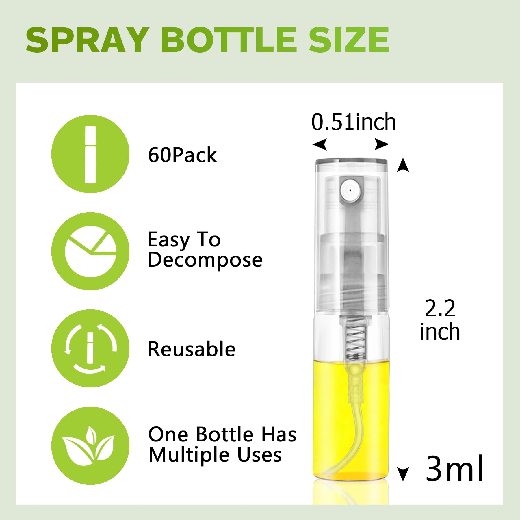 Csdtylh 3Ml: Mini Spray Bottle 3Ml, Refillable Glass Spray Bottle, Glass Bottle Atomizer, Perfume Mouthwash Atomizer For Cleaning 3Ml Refillable Container For Cleaning, Travel, Essential