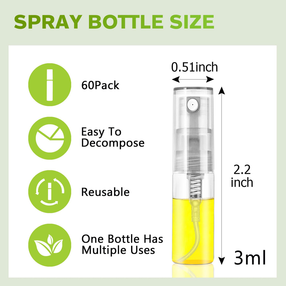 Csdtylh 3Ml: Mini Spray Bottle 3Ml, Refillable Glass Spray Bottle, Glass Bottle Atomizer, Perfume Mouthwash Atomizer For Cleaning 3Ml Refillable Container For Cleaning, Travel, Essential