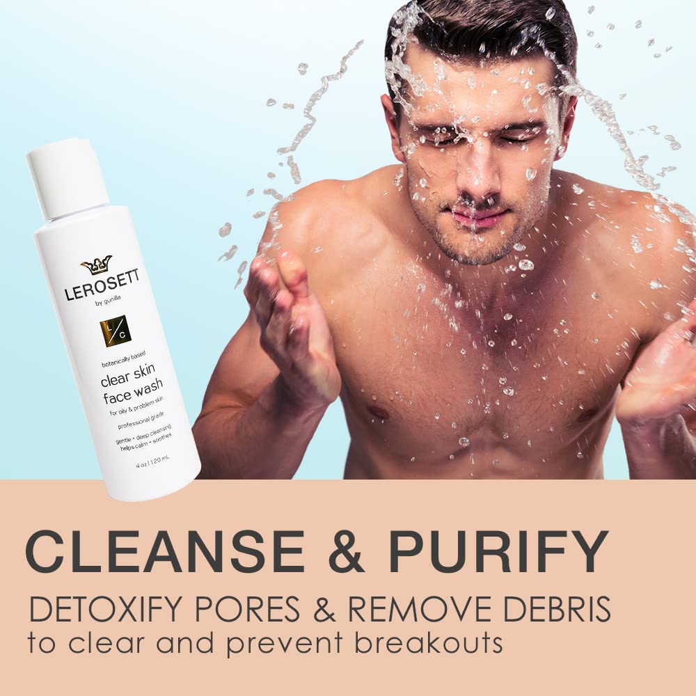 LEROSETT® Purifying (ClearSkin) Face Wash 6.7 oz-Based on Nutrient Rich Organic Aloe
