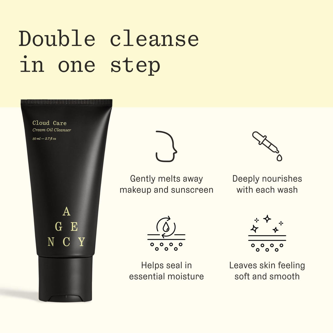 Agency Cream Oil Facial Cleanser, Anti-Aging Gentle Face Wash, Hydrating Skin Care for Women and Men, by Curology, 2.7 fl oz