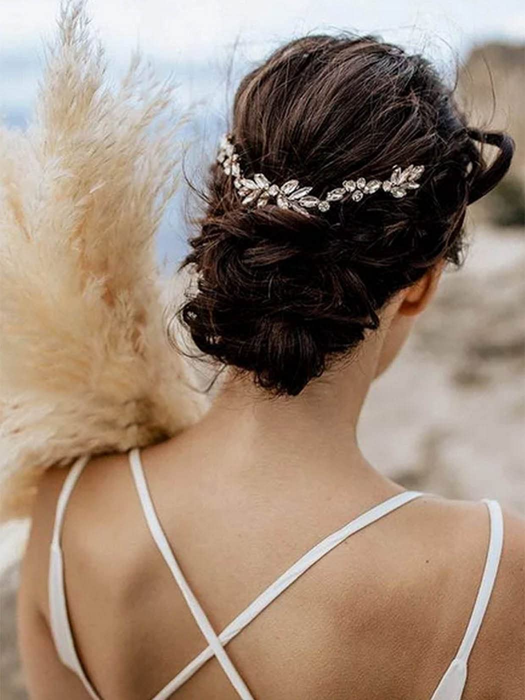 Unicra Unicra Wedding Crystal Hair Combs Wedding Bridal Hair Accessories for Brides and Bridesmaids (Gold)