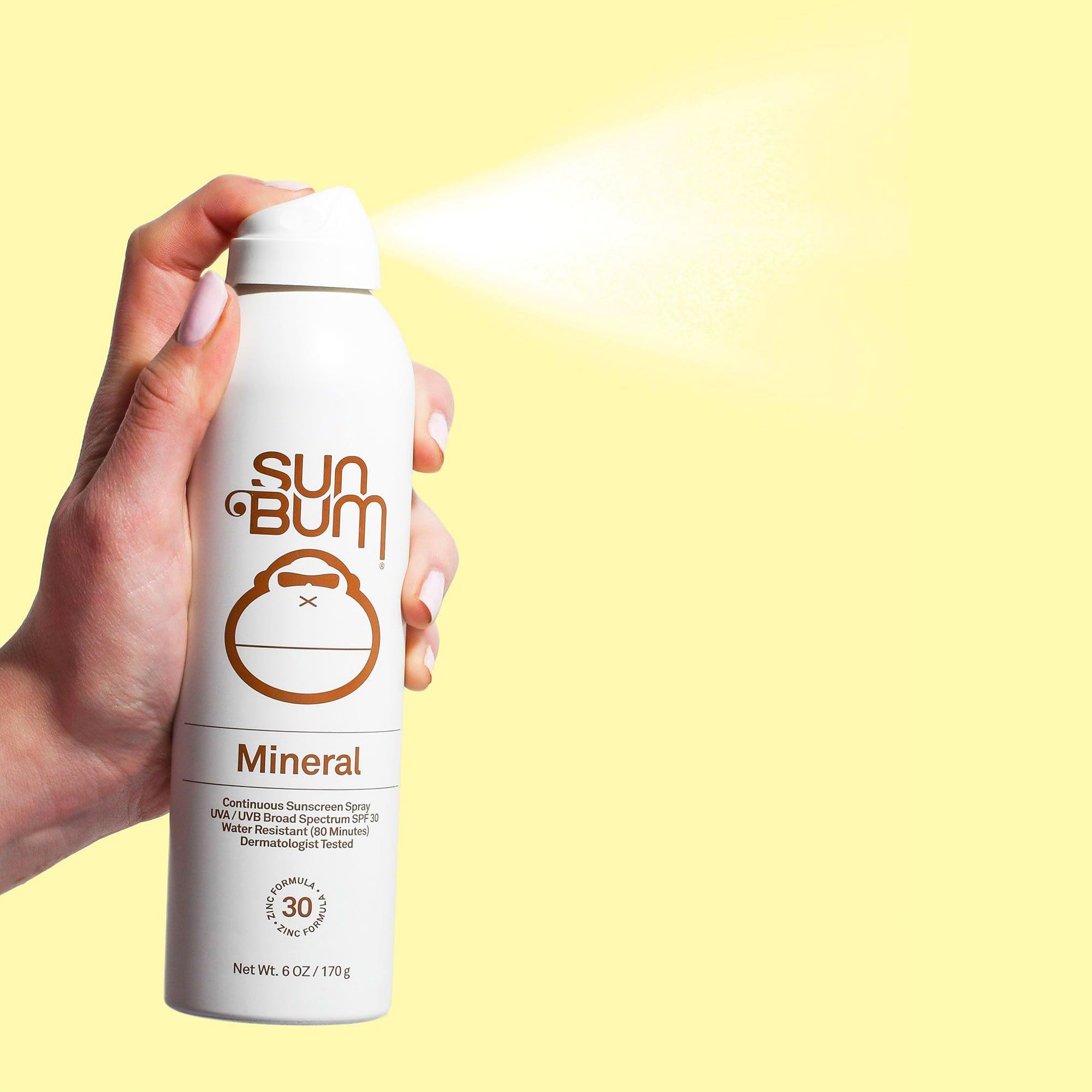 Sunscreen Spray, Spf 30: Sun Bum Mineral Sunscreen Spray, Spf 30, Broad Spectrum Uva/Uvb Protection, Hypoallergenic, Paraben Free, Gluten Free, Vegan, 1 Count
