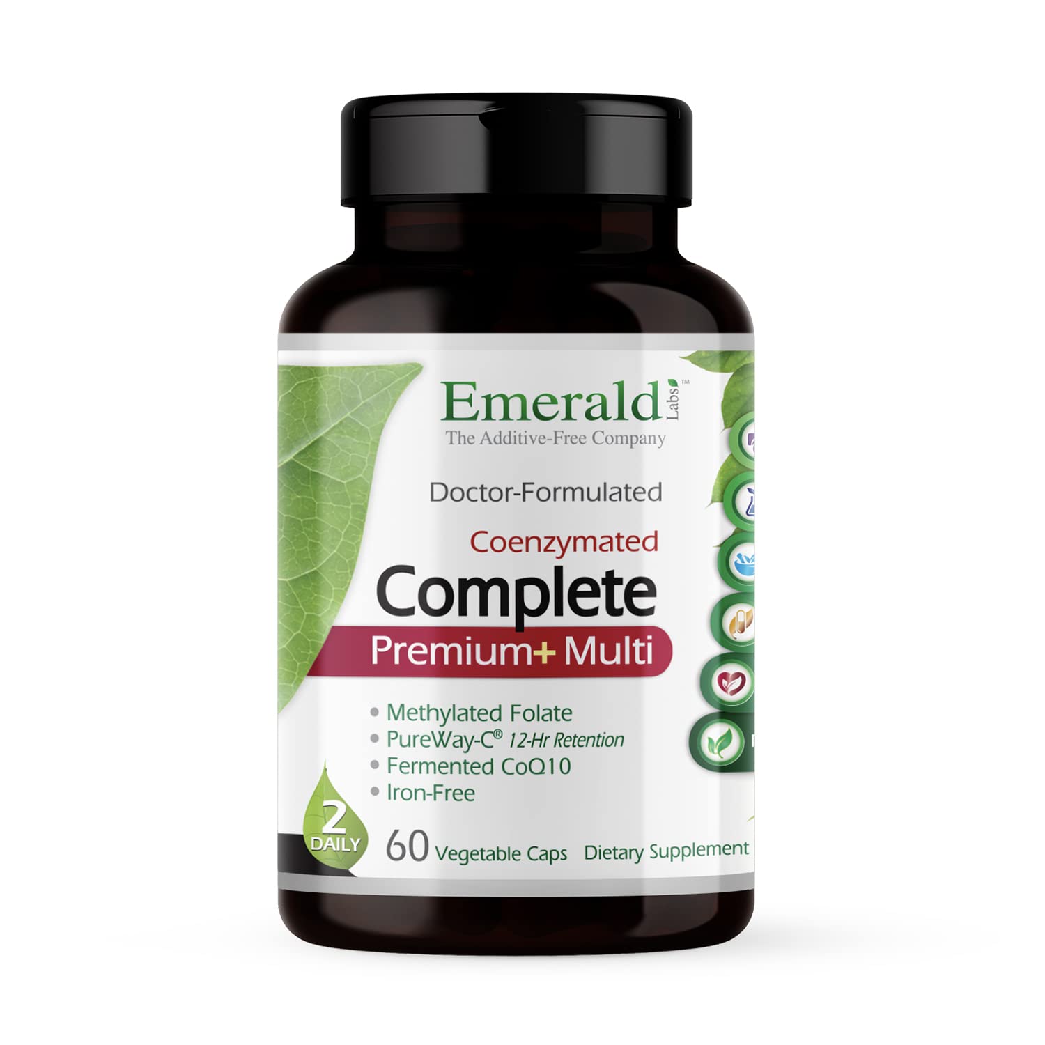 EMERALD LABS Complete Premium Multi - Multivitamin for Digestive & Immune Support with Vitamin C as PureWay-C, B Vitamin Complex, Albion Chelated Zinc & More - 60 Vegetable Capsules (30-Day Supply)