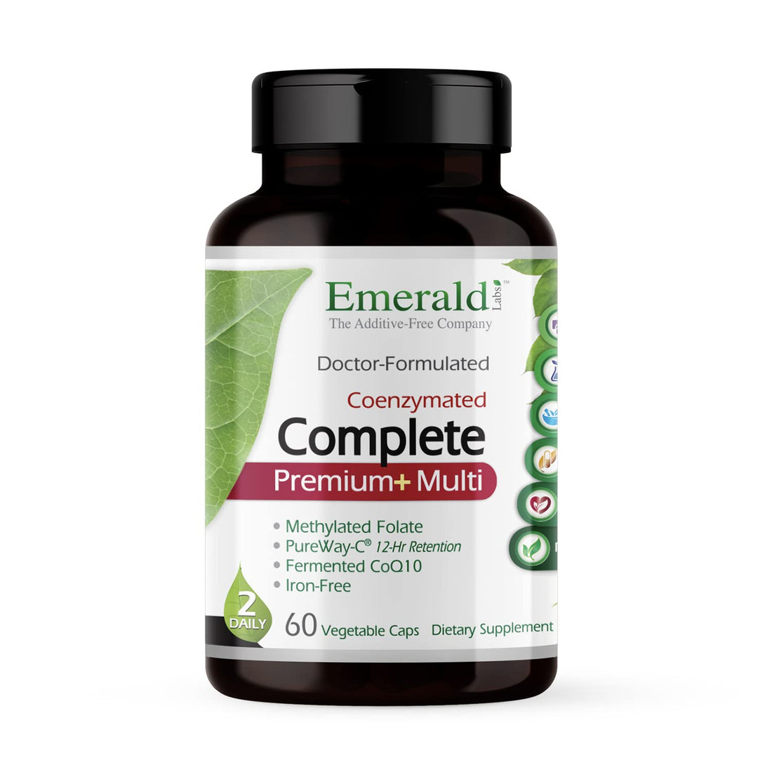 EMERALD LABS Complete Premium Multi - Multivitamin for Digestive & Immune Support with Vitamin C as PureWay-C, B Vitamin Complex, Albion Chelated Zinc & More - 60 Vegetable Capsules (30-Day Supply)