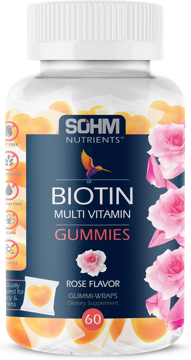 SOHM Biotin Gummies, Biotin Gummies for Healthy Hair,Skin and Nails -Multivitamin Gummies for Adults,Suppliments for Men,Women