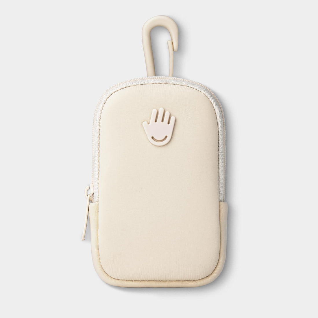 Touchland Touchette Zippered Pouch, Attachable Fashion Accessory with Snap Hook Hand Sanitizer 1FL OZ., Ivory