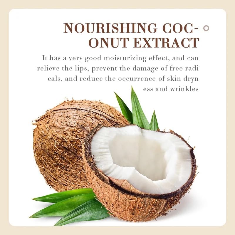 Sadoer Coconut Oil Lip Balm - Hydrating, Soothing, Long-Lasting Protection, All-Season Protection