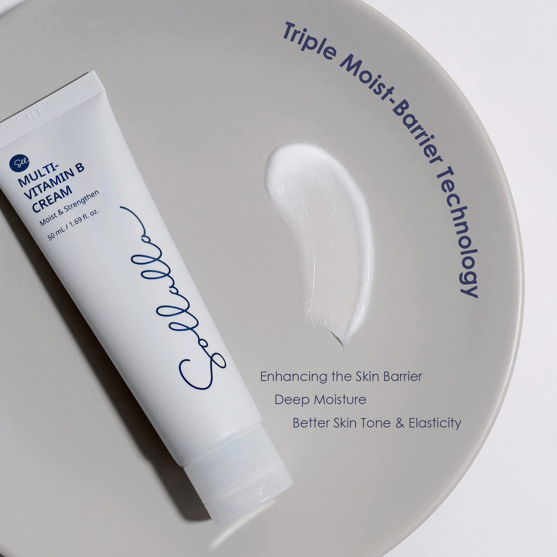 Sollalla Skin Revitalizing Vitamin B Cream - Niacinamide, Panthenol, and Ceramide Infused, Fast-Absorbing, Non-Greasy, and Skin Barrier Improving - 1.69 fl.oz.