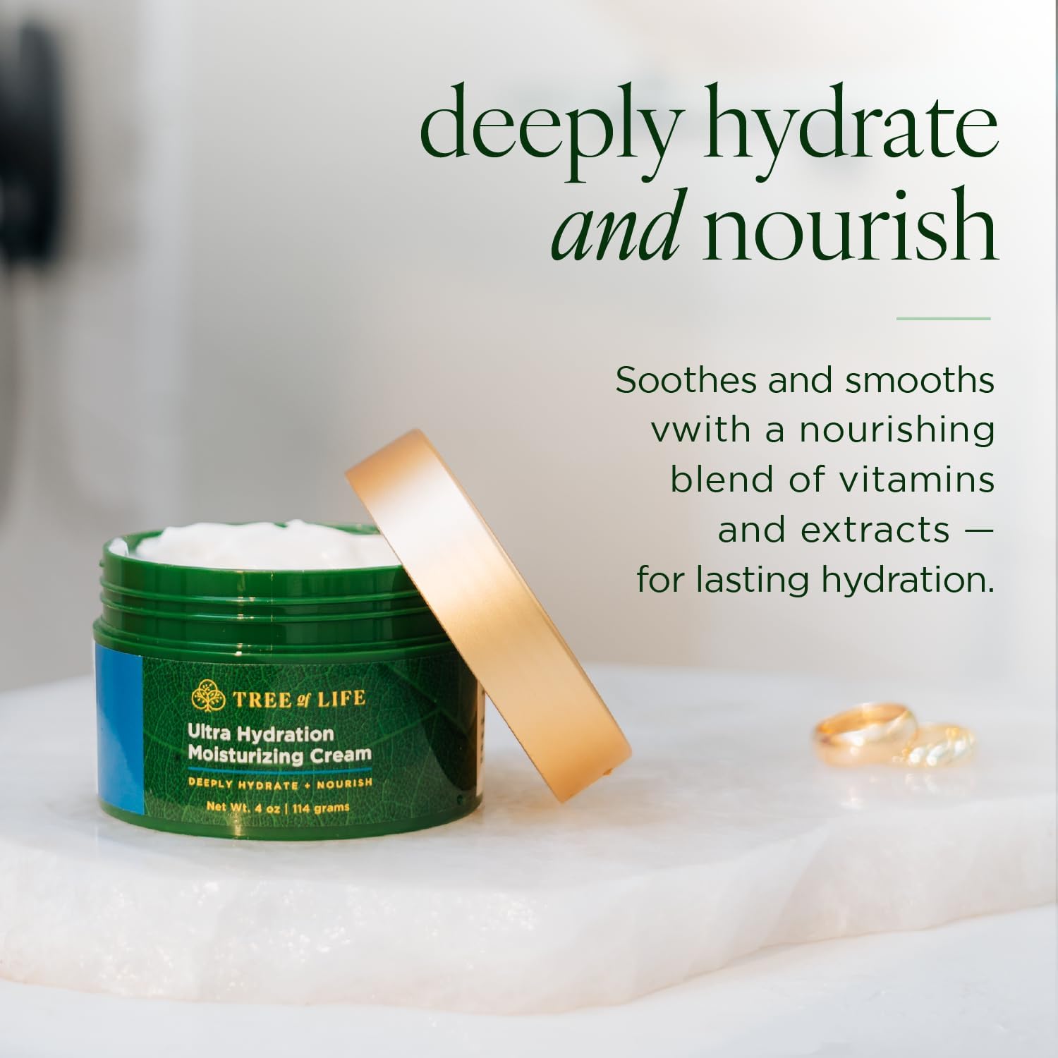 Tree of Life Beauty Hydrating and Moisturizing Face Cream with Botanical Hyaluronic Acid, 4 Fl Oz