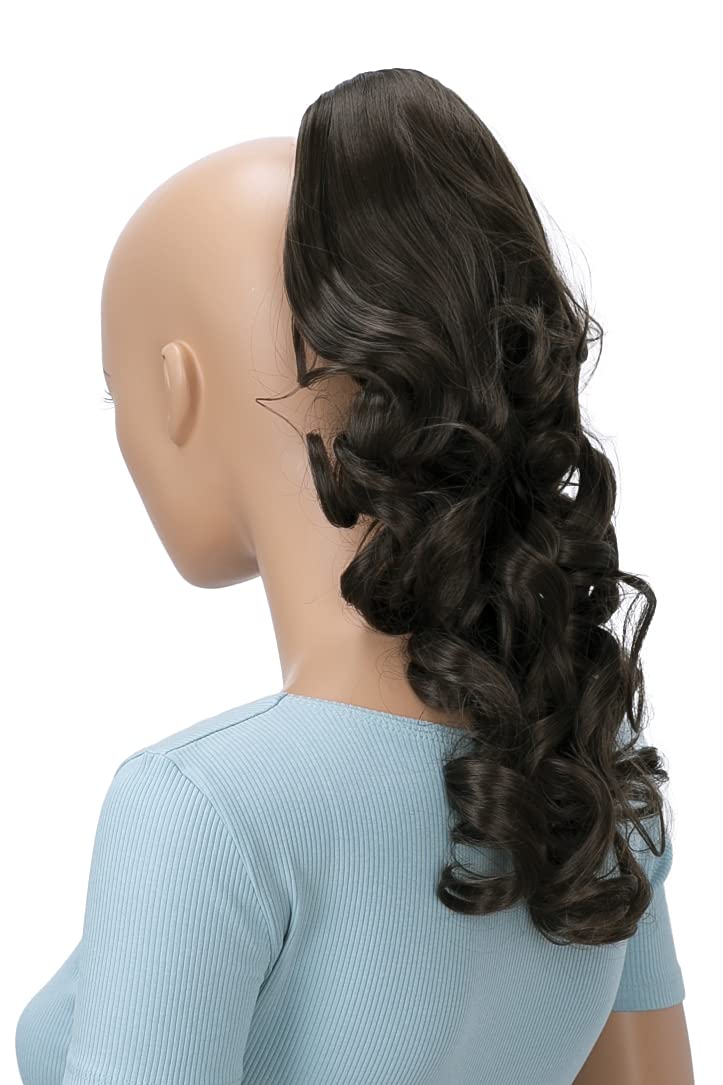 Brown # 8 H204 : PRETTYSHOP 20 Hair Piece Pony Tail Clip On Extension Voluminous Curly Heat-Resisting Brown # 8 H204