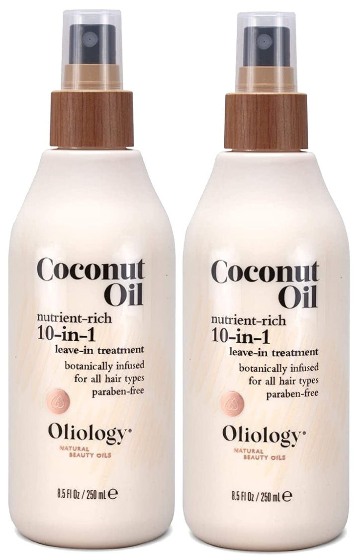 Oliology Coconut Oil 10-in-1 Multipurpose Spray, Leave In Treatment for All Hair Types, 4 Oz (2 Pack)
