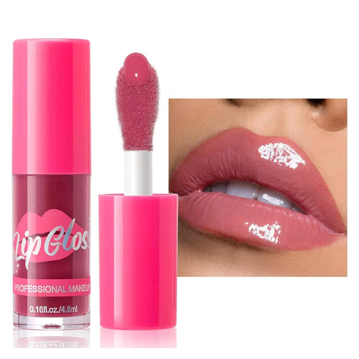 Mefyhtune Lip Plumping Gloss Matte Lip Gloss Moisturizing Tinted Lip Gloss Long Lasting Waterproof Hydrating Plumping Lip Oil For Women (08# Wild Rose)