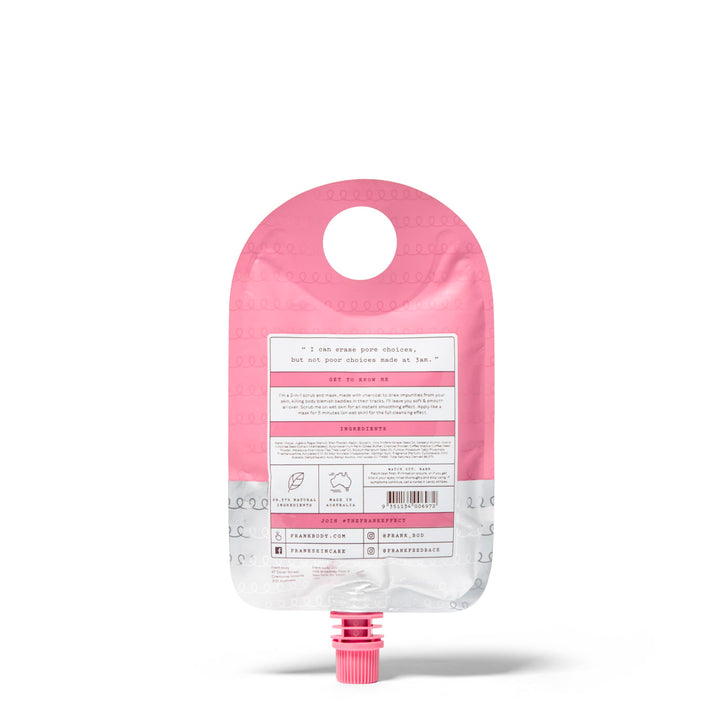 Frank Body Charcoal Scrub & Mask | Natural, Vegan, Cruelty Free Face & Body Treatment Detoxifies, Exfoliates, and Brightens with Charcoal, Tea Tree Oil, and Grapeseed Oil | 4.94 oz / 140 g