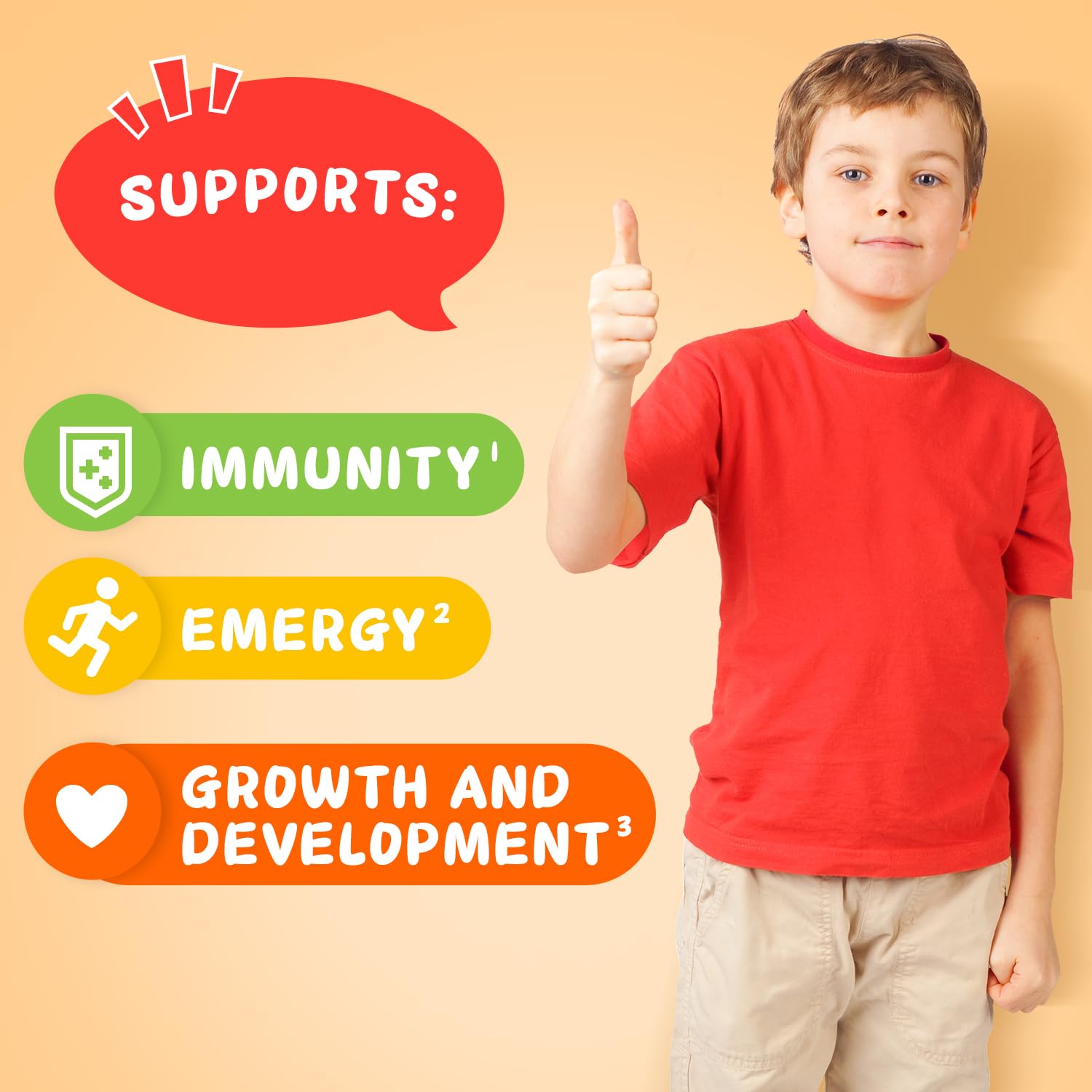 POLLOCK Bear Kids Omega-3 & Multivitamin Gummies, with Vitamin A, B5, B6, B12, C, D3, and E, Immune Support & Bone Health, Mixed Fruit Flavor, 4 Gummies per Serving, 60 Count