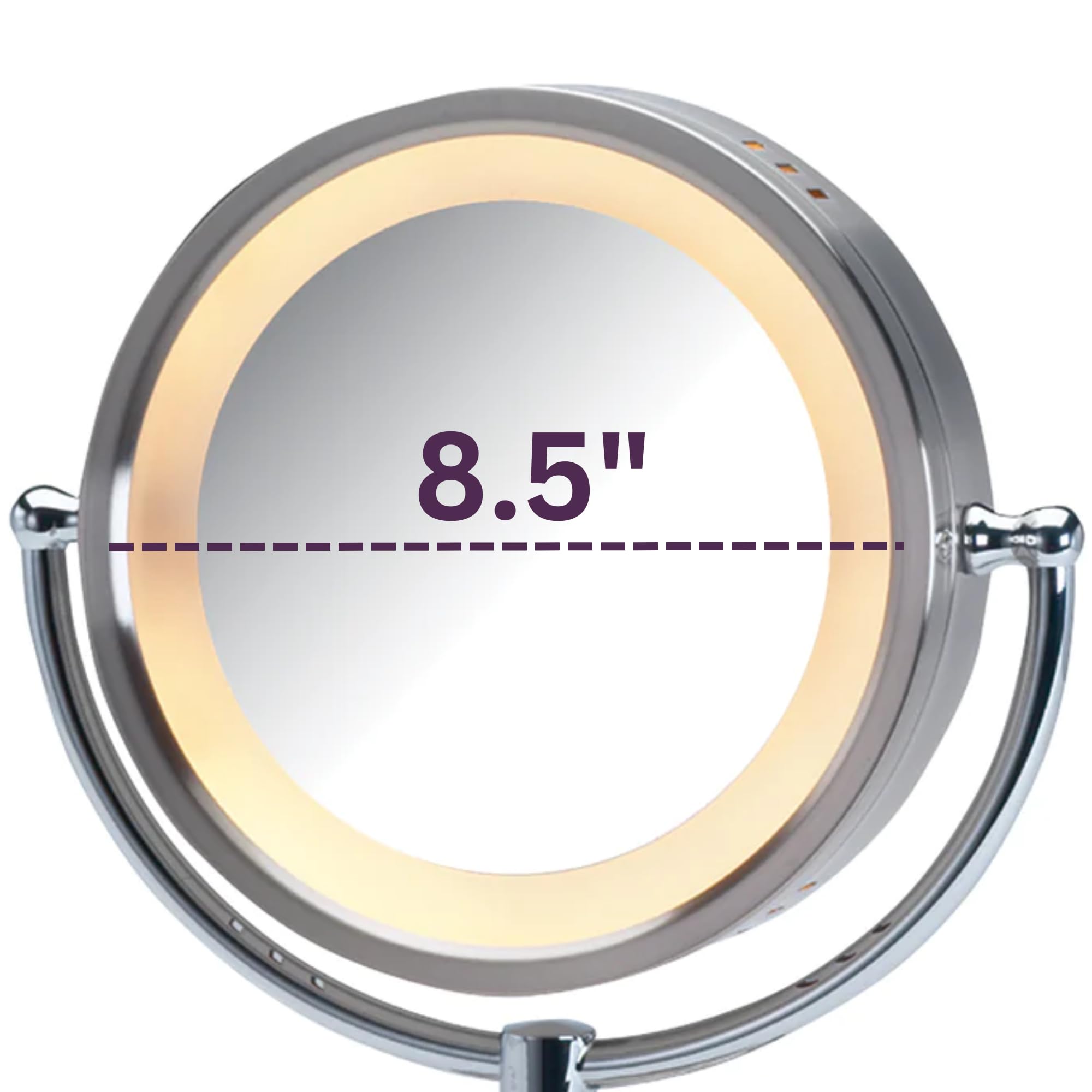 Jerdon HL745CO 8.5-Inch Halo Lighted Vanity Mirror with 5x Magnification, Chrome Finish