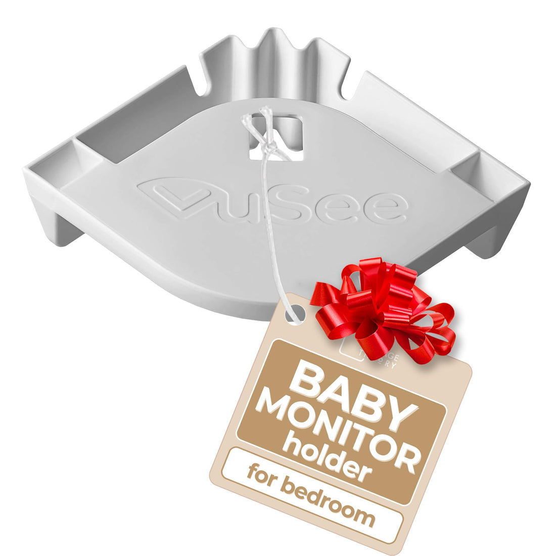 VuSee Corner Baby Monitor Mount - Safely Hold Baby Monitors or Indoor Camera Shelf - Compatible with Most Baby Brands - Corner Wall Mount with Easy Installation - 1 Pack