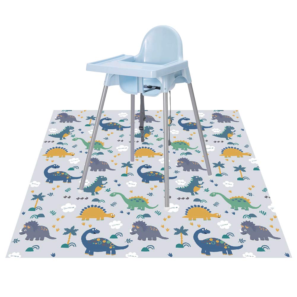 Splat Floor Mat for Under High Chair/Arts/Crafts by CLCROBD, 51 Waterproof Anti-Slip Food Splash Spill Mess Mat, Washable Portable Picnic Mat and Table Cloth