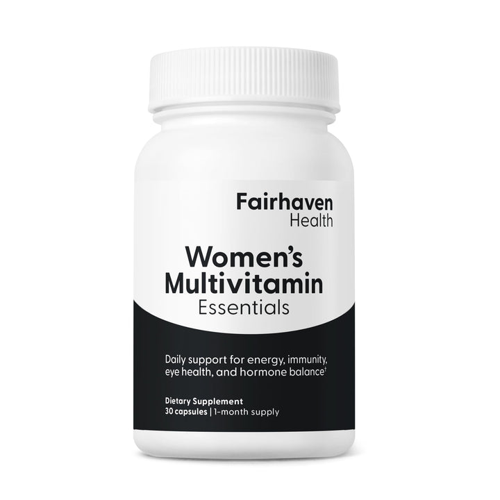 Fairhaven Health Women’s Multivitamin Essentials | Once-Daily Women’s Multivitamin Support for Energy, Immune Health, Eye Health, Hormone Balance | Gluten, Dairy, Soy Free | Non-GMO | 30 Capsules