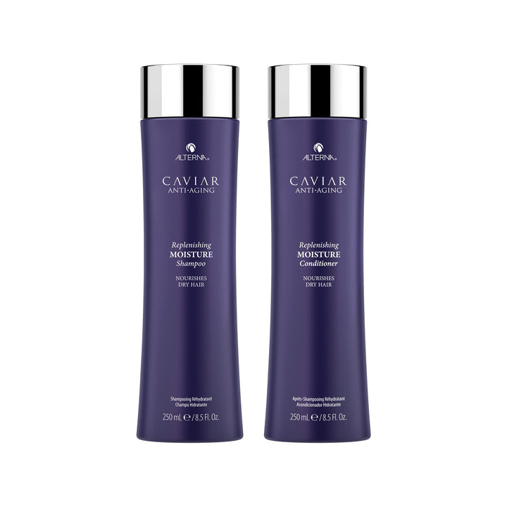 Alterna Haircare CAVIAR Anti-Aging Replenishing Moisture Shampoo and Conditioner Standard Set, 8.5oz each | Protects, Restores and Hydrates | Sulfate Free