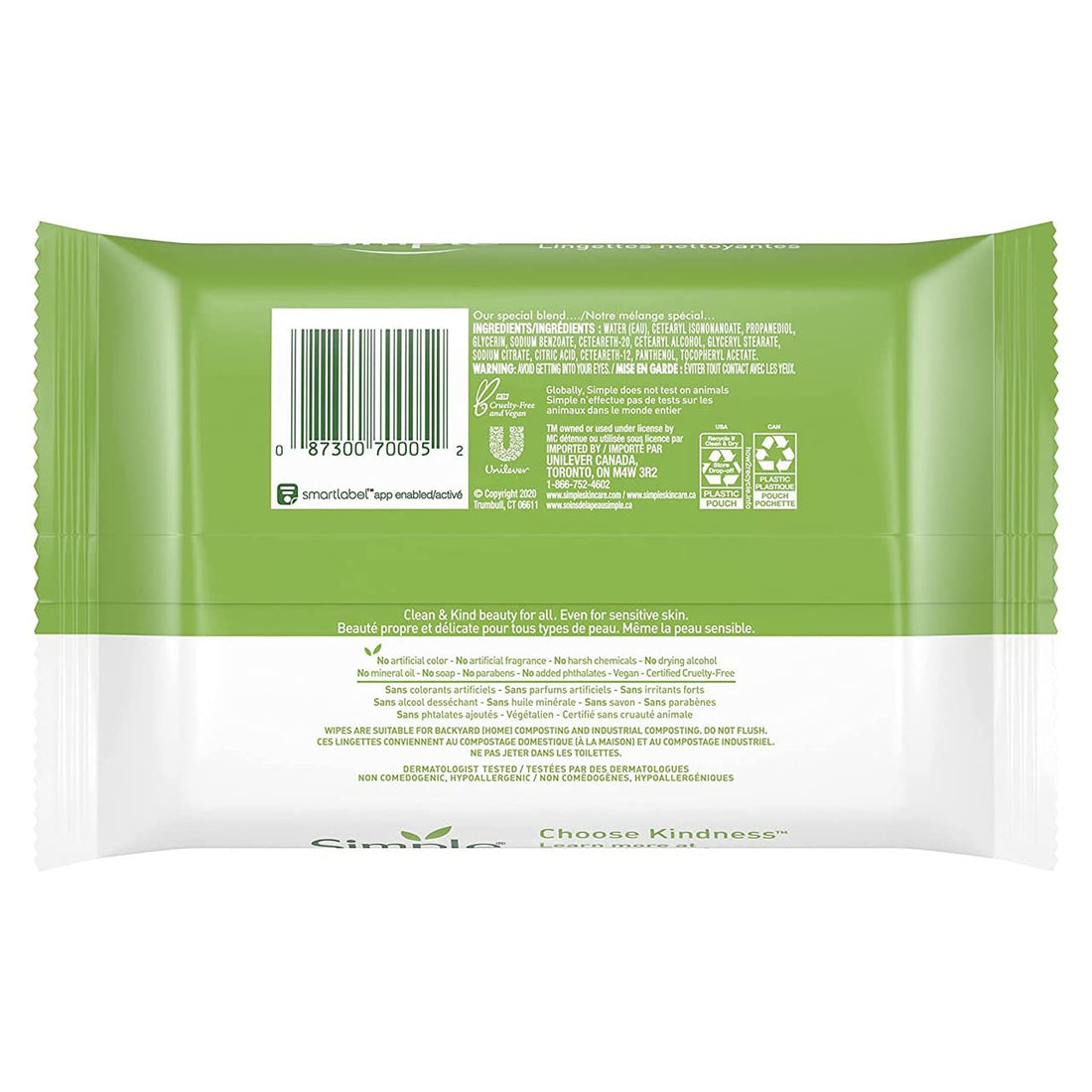 Pack of 4: Simple Clean Face Wipes Size 25ct Simple Clean Face Wipes 25ct