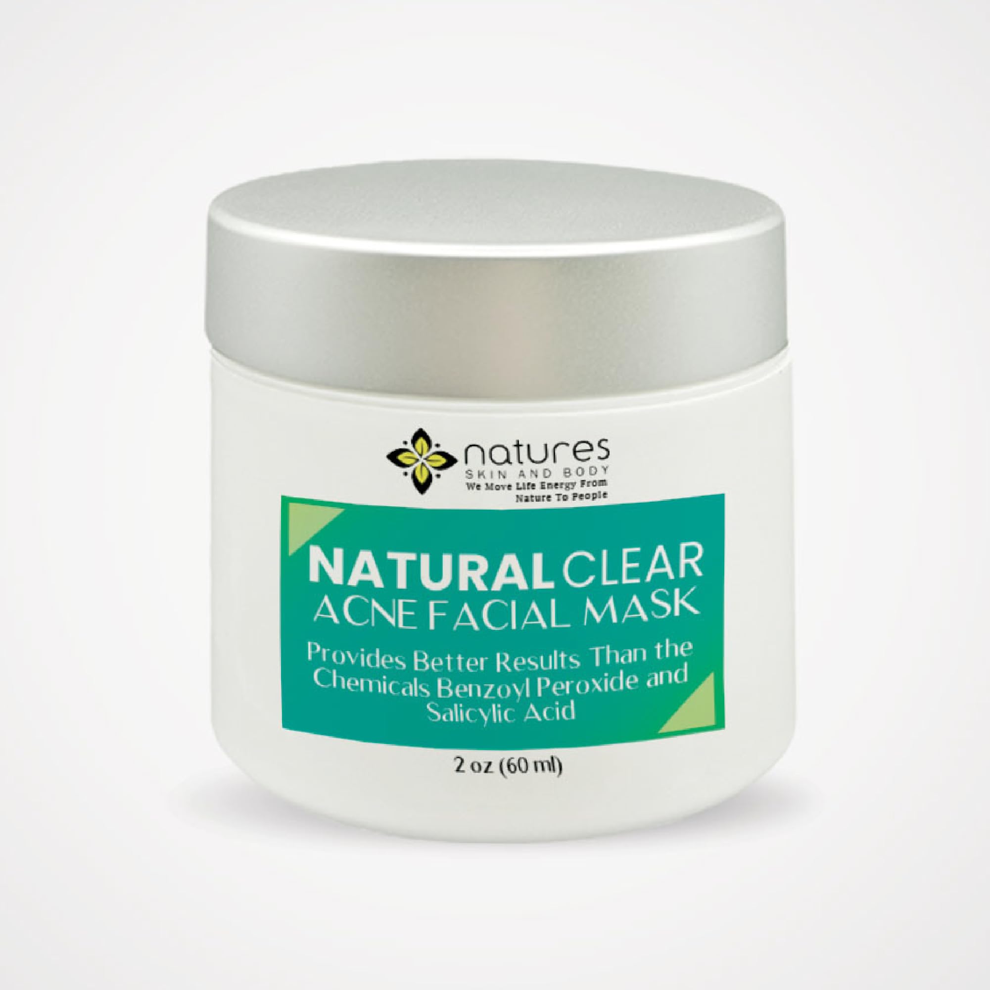 Natural Clear Acne Facial Mask | Fast-Acting Treatment for Zits, Spots, Blemishes, Whiteheads & Blackheads | Targets Root Cause of Breakouts | All-Natural Ingredients | 2oz