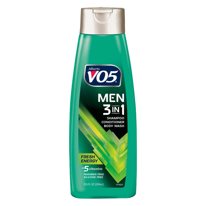 Alberto Vo5 Mens 3-in-1 Shampoo, Conditioner & Body Wash, Fresh Energy 12.5 Fl Oz