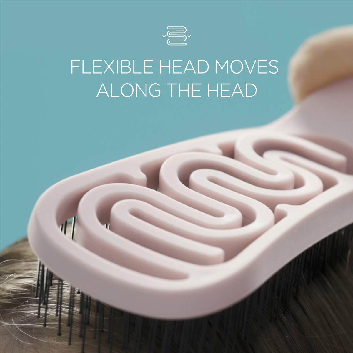 F3 Systems, Magic Tension Massage Brush, Detangler Comb with Flexible Bristles, Remove Knots and Tangle, Scalp Massage, Wet & Dry Hair, Detangling Brush for Adult and Kids Hair, Professional care