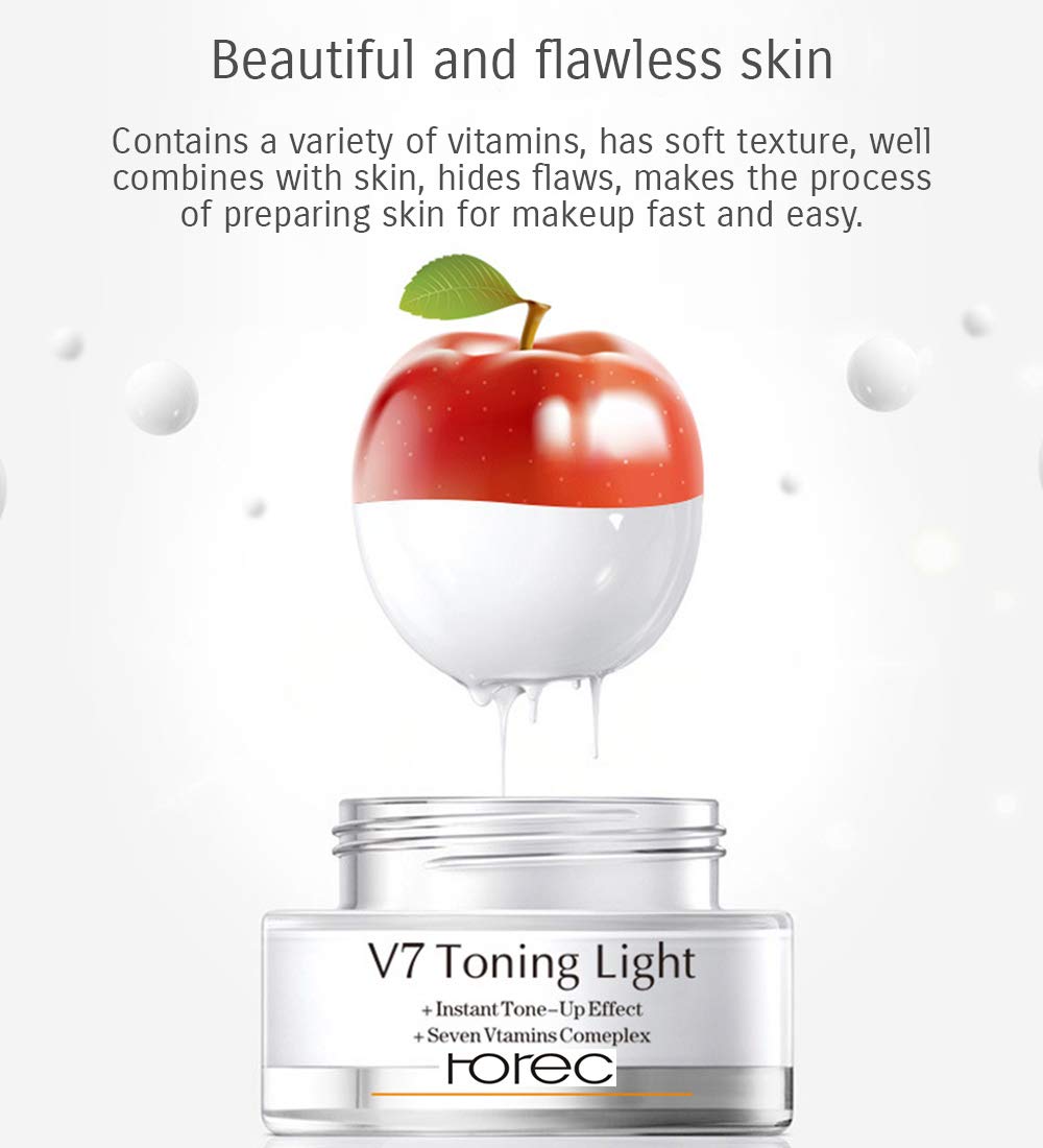 ROREC V7 Toning Light Cream For Lazy Makeup Multivitamin Complex Oat Hyaluronic Acid Concealer Moisturizing 50g